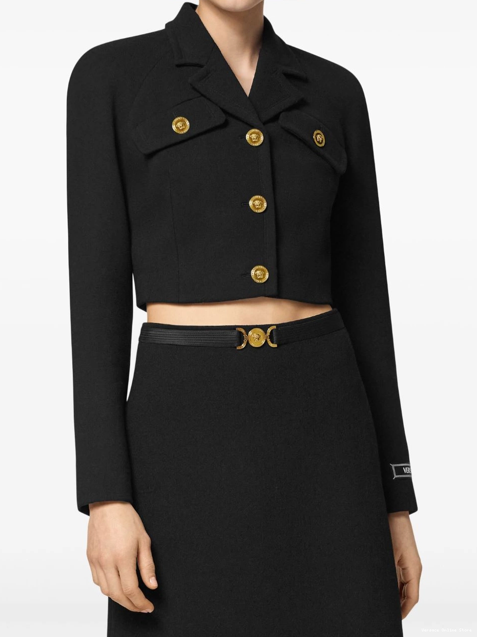 Affordable Head-buttons jacket Versace Women cropped Medusa 0813